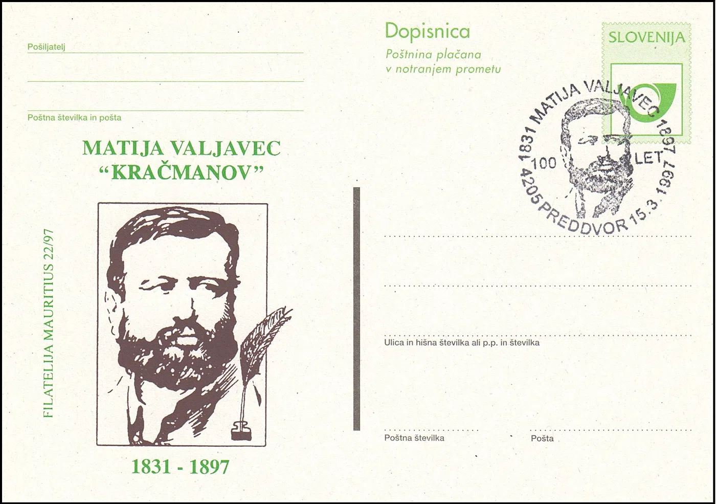 MATIJA VALJAVEC 100 LET SMRTI 1887 - 1997